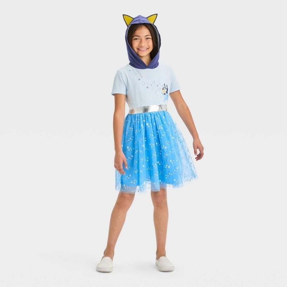 Girls' Bluey Cosplay Dress - Navy Blue S